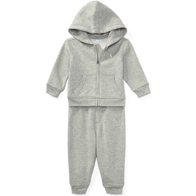 Ralph Lauren(ラルフローレン) ワンポイントフルジップアップパーカー&パンツセット(Gray)/スウェット【9M/12M/18M/24M】※送料無料/沖縄・一部離島除く