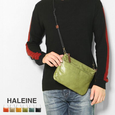 HALEINE ブランド サコッシュ メンズ 日本製 本革 革 斜め掛け 小さめ ポシェット ミニショルダー ショルダーバッグ 全6色 牛革 誕生日 プレゼント ギフト 4FB (07000294-mens-1r)