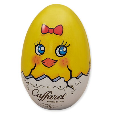 バレンタイン カファレル Caffarel アートエッグ ひよこ 缶入り チョコレート アソート5粒 ブランド袋付き【105571】【5400円以上で送料無料】