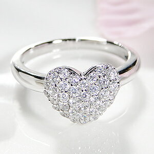 pt900【0.52ct】ダイヤモンド ハート パヴェ リング【送料無料】【刻印無料】【品質保証書付】【代引手数料無料】/ ダイヤモンド リング ダイヤリング ハート ハートモチーフ パヴェ プラチナ900 pt900 0.5ct 指輪 レディース ギフト プレゼント【楽ギフ_包装】