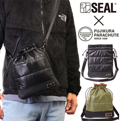 巾着 サコッシュバッグ メンズ 藤倉航装 コラボ AIR MODEL SEAL シール ブランド バッグ ショルダーバッグ 防水 耐水 廃タイヤ タイヤチューブ 軽量 日本製 黒 プレゼント ギフト