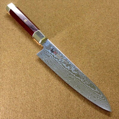 関の刃物 牛刀 18cm (180mm) MCUSTA ZANMAI 三昧 アルティメット 荒波 VG-10 and VG-2 コアレス鋼 ステンレススチール 赤合板ハンドル 最高級 職人用の洋包丁 精肉の仕分け 魚の処理 野菜切り パン切りなど様々な用途に使いやすい多種多様な両刃万能包丁 国産日本製