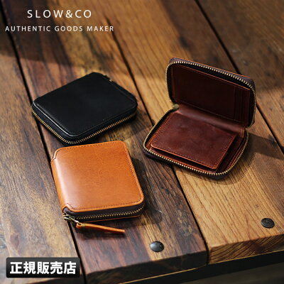 【楽天カード36倍(最大)|8/10限定】特典付き|スロウ SLOW 財布 ミニ財布 極小財布 二つ折り財布 box型小銭入れ 本革 革 レザー ミニウォレット コンパクト ラウンドファスナー メンズ herbia so737i