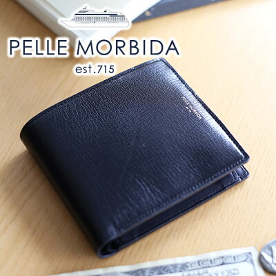 【ケアセット+選べるノベルティ付】 PELLE MORBIDA ペッレモルビダ 財布Barca バルカ ゴートレザー小銭入れ付き 二つ折り財布 PMO-BA404メンズ 二つ折り ペッレ モルビダ ペレモルビダ 日本製 ギフト プレゼント ブランド