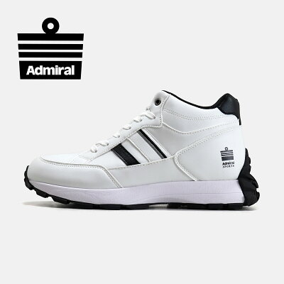 【アドミラル スポーツ公式】Admiral SPORTSHARVEY(ハーヴィー) AD810 ホワイト 白スニーカー トレッキング ミドルカット メンズ 交換可能 送料無料