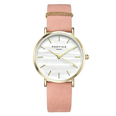 Rosefield 腕時計 The WEST VILLAGE ウエストビレッジ 33mm Mother of Pearl Gold Pink ホワイトパール/ゴールド/ピンクレザー WBPG-W72