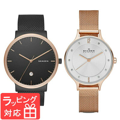 【無料ギフトバッグ付き】 【素敵なラッピング付】 スカーゲン ペアウォッチ レディース メンズ ユニセックス スカーゲン 時計 SKAGEN 腕時計 恋人 夫婦 記念日 ブラック ローズゴールド シルバー ピンクゴールド SKW6296 SKW2151 スカーゲン ペア ウォッチ 送料無料