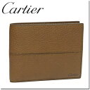 カルティエ 財布（メンズ） カルティエ 2つ折り財布(小銭入れなし) キャラメル サドルステッチ L3001162 Cartier 正規品