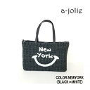 アジョリー かごバッグ a-jolie(アジョリー) NEW YORK/PARISロゴ入りカゴバッグ