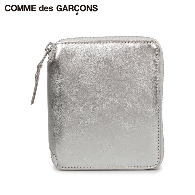 コムデギャルソン COMME des GARCONS 財布 二つ折り メンズ レディース ラウンドファスナー 本革 GOLD AND SILVER WALLET シルバー SA2100G