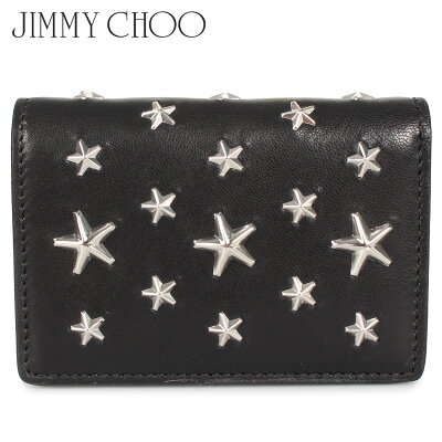 【最大2000円OFFクーポン】 ジミーチュウ JIMMY CHOO 財布 二つ折り ミニ財布 レディース スタッズ WALLET ブラック 黒 JAXI-CST
