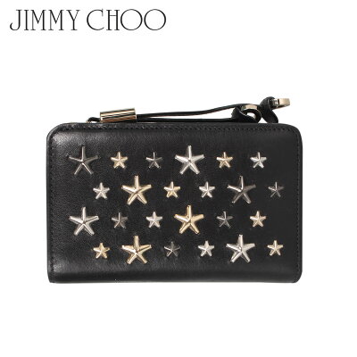 【最大600円OFFクーポン】 ジミーチュウ JIMMY CHOO 財布 二つ折り レディース L字ファスナー スタッズ WALLET ブラック 黒 MEERA-LTR
