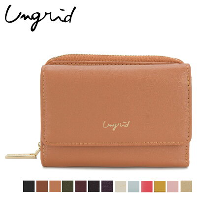 アングリッド Ungrid 財布 ミニ財布 レディース ラウンドファスナー SMOOTH MINI WALLET ブラック ベージュ キャメル 黒 UNG-50680