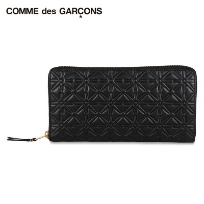 コムデギャルソン COMME des GARCONS 長財布 メンズ レディース ラウンドファスナー 本革 クラシック エンボス CLASSIC EMBOSSED PATTERN A WALLET ブラック 黒 SA011E
