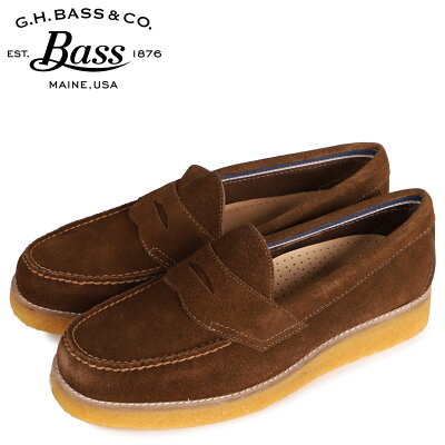 【最大1000円OFFクーポン】 G.H.BASS ジーエイチバス ローファー メンズ ローガン スエード WEEJUN CREPE LOGAN SUEDE ブラウン BA11237K-533