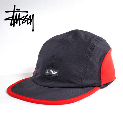 STUSSY ステューシー キャップ TWO TONE BUNGEE CAMP CAP ブラック レッド 黒 赤 帽子 メンズ 男性 レディース 女性 ストリート ブランド スケーター