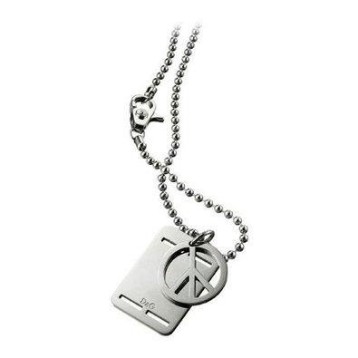 D&G/ドルチェ&ガッバーナ D&Gロゴ ピースマーク&タグプレート ネックレス シルバー DJ0739 【Luxury Brand Selection】【メンズ ギフト】【ラッピング無料】【楽ギフ_包装】【10P07Feb16】【10P11Mar16】【05P03Dec16】