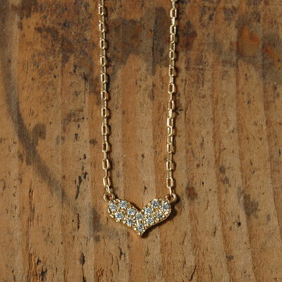 パヴェ ダイヤモンド ハート ネックレス 『Heart/Paves』 ネックレス レディース ハートネックレス ペンダント k18 18k 18金 パヴェダイヤ メレダイヤ pendant 大人 女性 かわいい 送料無料 ギフト プレゼント