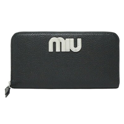 【ギフト ラッピング無料】ミュウミュウ miumiu MIU MIU ジップアラウンド ウォレット ラウンドファスナー 長財布 マドラス ゴート 山羊革 ブラック 5ML506 2BSO F0002 MADRAS MIU NERO レディース 2018-19秋冬新作【楽ギフ_包装】【新品 新作 未使用 正規品】