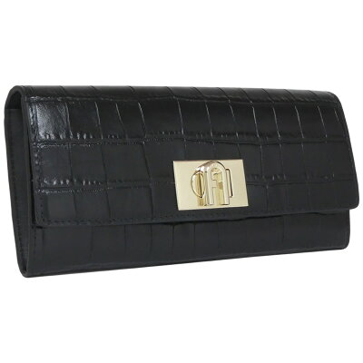 12/25再入荷 フルラ FURLA 1927 長財布 クロコ型押し 2020-21年秋冬新作 バイフォールド ウォレット PCV0ACO_KO0000_1007_O6000 CONTINENTAL WALLET NERO ブラック 黒 ST.COCCO 【楽ギフ_包装】【新品 新作 未使用 正規品】