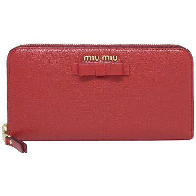 【ギフト ラッピング無料】ミュウミュウ 長財布 リボン MIU MIU 5ML506 3R7 F0JU2 MADRAS FIOCCO FUOCO マドラス フィオッコ ゴート 山羊革 レッド レディース miumiu 【楽ギフ_包装】【新品 新作 未使用 正規品】