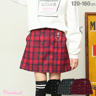 【30%OFF アウトレットSALE】PINKHUNT ピンクハント ダブルボタン スカート 3320K ベビードール BABYDOLL 子供服 キッズ ジュニア 女の子 小学生 中学生 PH