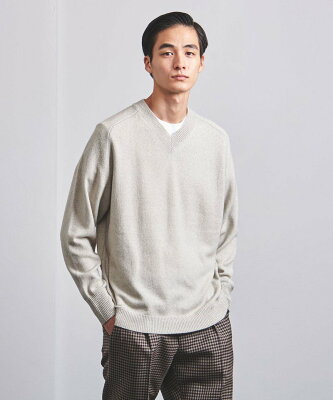 【SALE/50%OFF】UNITED ARROWS <UNITED ARROWS> ウール カシミヤ セーブル Vネックニット ユナイテッドアローズ アウトレット トップス ニット ホワイト ブラック【送料無料】