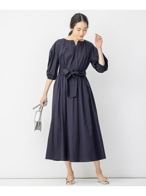 【SALE/50%OFF】自由区 【Sサイズ有】46G JERSEY ボリュームスリーブ ワンピース ジユウク ワンピース シャツワンピース ネイビー ブルー【送料無料】