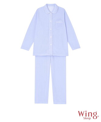 Wing Sleep Wing Sleep/(W)ウイング パジャマ 水玉柄 ロング袖・ロングパンツ ウイング インナー・ルームウェア パジャマ ブルー ベージュ グレー ピンク【送料無料】