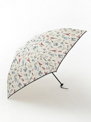 【SALE/10%OFF】Afternoon Tea パリ柄晴雨兼用軽量折りたたみ傘雨傘 アフタヌーンティー・リビング ファッショングッズ 日傘/折りたたみ傘 ホワイト ネイビー