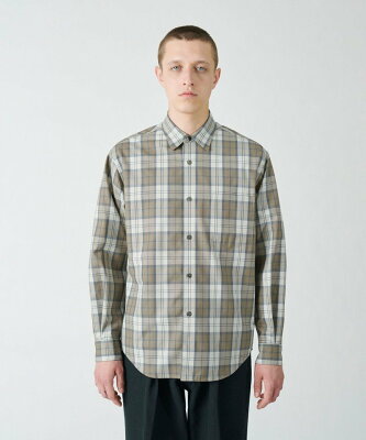 【SALE/50%OFF】BEAUTY & YOUTH UNITED ARROWS BY T/W チェック レギュラー テーパードシャツ ユナイテッドアローズ アウトレット トップス シャツ・ブラウス ベージュ ネイビー【送料無料】