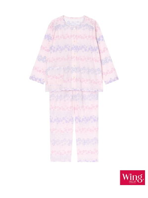 Wing Wing/(W)ウイング パジャマ 小花柄 ロング袖・ロングパンツ ウイング インナー/ナイトウェア ルームウェア/その他 ピンク ブルー【送料無料】