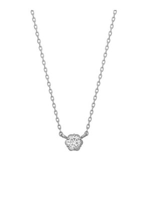 TAKE-UP フィオレットセッティング一粒ダイヤモンドネックレス0. 07ct( WG) テイクアップ アクセサリー ネックレス ホワイト【送料無料】