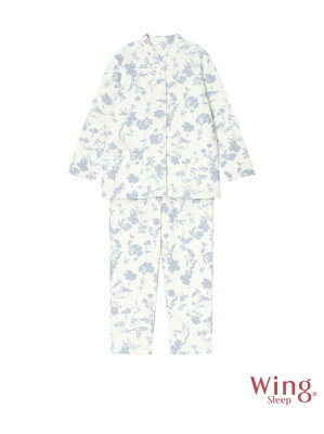 【SALE/30%OFF】Wing Wing/(W)ウイング パジャマ リーフ柄 ロング袖・ロングパンツ ウイング インナー/ナイトウェア ルームウェア/その他 ブルー ピンク【送料無料】