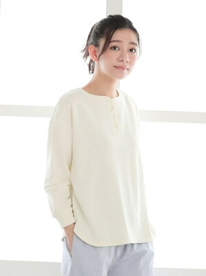 【SALE/50%OFF】Cocoonist オーガニックコットン2WAYトップス コクーニスト インナー/ナイトウェア ルームウェア/トップス ホワイト ネイビー