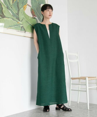 【SALE/18%OFF】LOWRYS FARM (W)Vネックベストワンピース ローリーズファーム ワンピース ノースリーブワンピース グリーン ブラック【送料無料】
