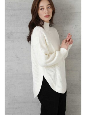 【SALE/70%OFF】NATURAL BEAUTY BASIC ラウンドヘムニット ナチュラルビューティベーシック ニット ニットその他 ホワイト ネイビー グリーン