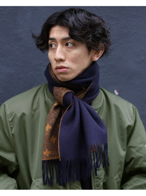 【SALE/50%OFF】BEAMS MEN BEAMS / チェック ソリッド リバーシブル マフラー ビームス メン ファッショングッズ マフラー/スヌード