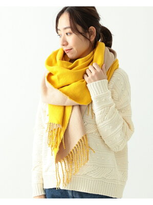【SALE/30%OFF】BEAMS HEART BEAMS HEART / リバーシブル バイカラー ストール ビームス ハート ファッショングッズ マフラー/スヌード イエロー ブラウン ネイビー