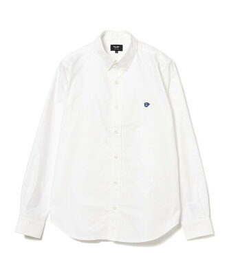 BEAMS HEART BEAMS HEART / ワンポイント ボタンダウンシャツ ビームス ハート シャツ/ブラウス 長袖シャツ ホワイト ブルー【送料無料】