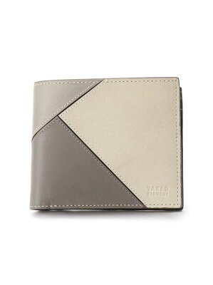 【SALE/10%OFF】TAKEO KIKUCHI ブロッキング Tアンティーク 2つ折り 財布 タケオキクチ 財布/小物 財布 ベージュ ネイビー【送料無料】