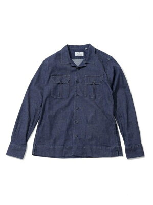 【SALE/50%OFF】giannetto ストレッチデニム オープンカラー2ポケットシャツブルゾン ナノユニバース シャツ/ブラウス シャツ/ブラウスその他 ネイビー【送料無料】