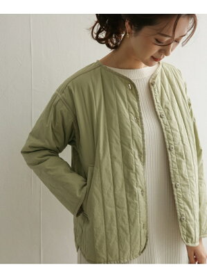 【SALE/30%OFF】DOORS コットンキルトショートジャケット アーバンリサーチドアーズ コート/ジャケット ダウンジャケット ベージュ グリーン【送料無料】