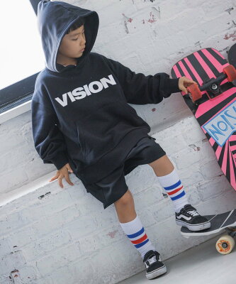 【SALE/30%OFF】VISION STREET WEAR (K)K/VISIONロゴPK ローリーズファーム トップス パーカー・フーディー ブラック レッド