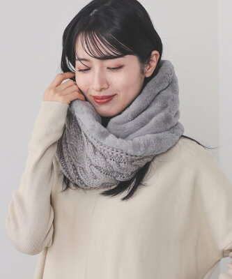 【SALE/30%OFF】BEAMS HEART BEAMS HEART / ケーブル ファースヌード ビームス ハート ファッション雑貨 マフラー・ストール・ネックウォーマー ベージュ ホワイト