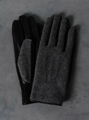 【SALE/70%OFF】UNITED ARROWS UASB フランネル コンビ グローブ ◆ ユナイテッドアローズ アウトレット ファッショングッズ 手袋 グレー ベージュ ネイビー