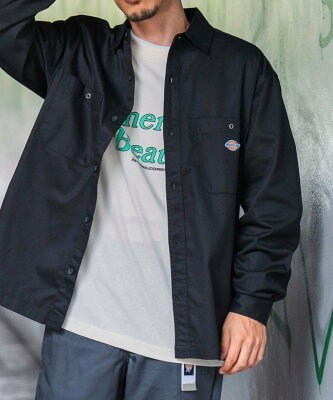 【SALE/40%OFF】coen Dickies(ディッキーズ)100th別注ワークシャツ(セットアップ対応) コーエン トップス シャツ・ブラウス ブラック ベージュ