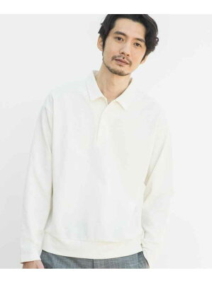 【SALE/50%OFF】THE SHOP TK 鹿の子ロングスリーブポロシャツ ザ ショップ ティーケー カットソー ポロシャツ ホワイト ブラック ベージュ
