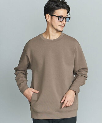 BEAUTY & YOUTH UNITED ARROWS 【WEB限定 WARDROBE SMART】ダブルニット クルーネック スウェット/セットアップ対応 ビューティ&ユース ユナイテッドアローズ トップス カットソー・Tシャツ カーキ ブラック グレー【送料無料】