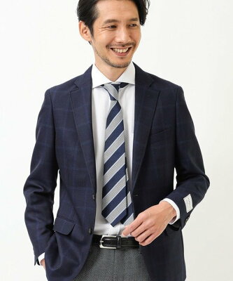CROWDED CLOSET TWホップサック調バスケットチェックジャケット【セットアップ・スリーピース・別売りベスト・パンツ有り】 メンズ ビギ ビジネス/フォーマル セットアップスーツ ネイビー【送料無料】